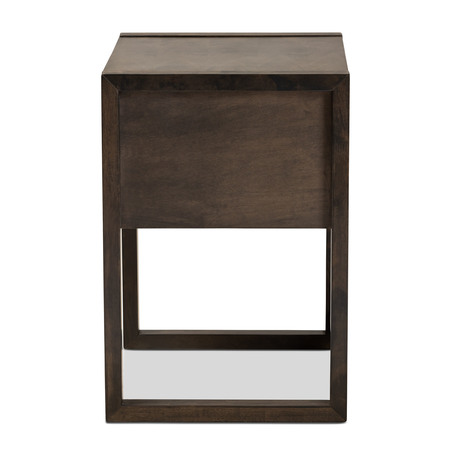 Baxton Studio Inicio Ash Brown Finished 1-Drawer Wood Nightstand 157-9080